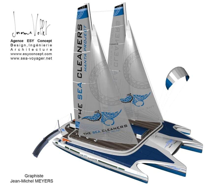 Le premier bateau poubelle du navigateur Yvan Bourgnon