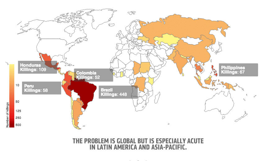 Entre 2002 et 2013, 908 personnes sont mortes dans un des « conflits environnementaux »