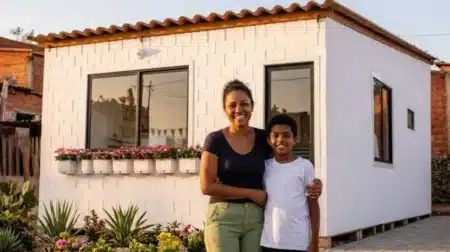 Elle a 45 ans, mère de 9 enfants, et a obtenu une maison montée en 15 heures avec 2 tonnes de plastique